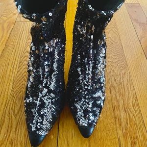 Jimmy Choo metallic sock booties